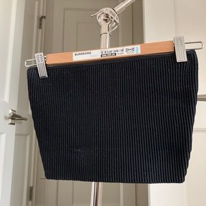 Babaton black ribbed tube top